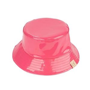 Kids Shiny Rain Bucket Hat Pink